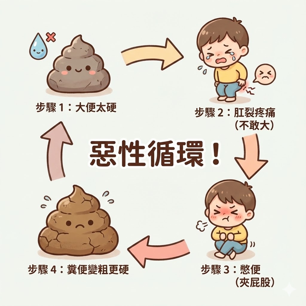 便秘惡性循環示意圖