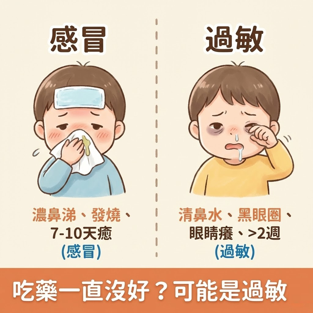 感冒與過敏區分表_竹北兒科醫師解說