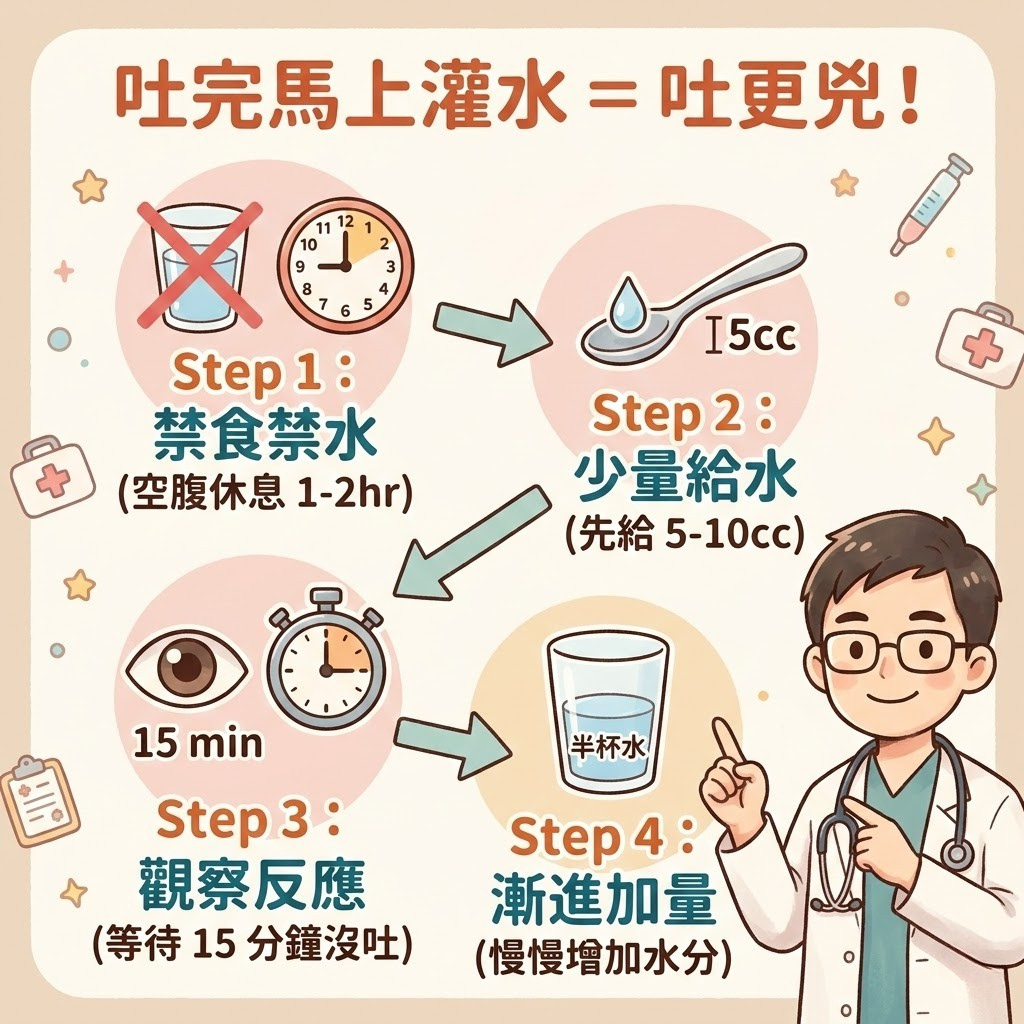 小孩一直吐怎麼辦_周易宣醫師分段喝水法_兒童腸胃炎止吐