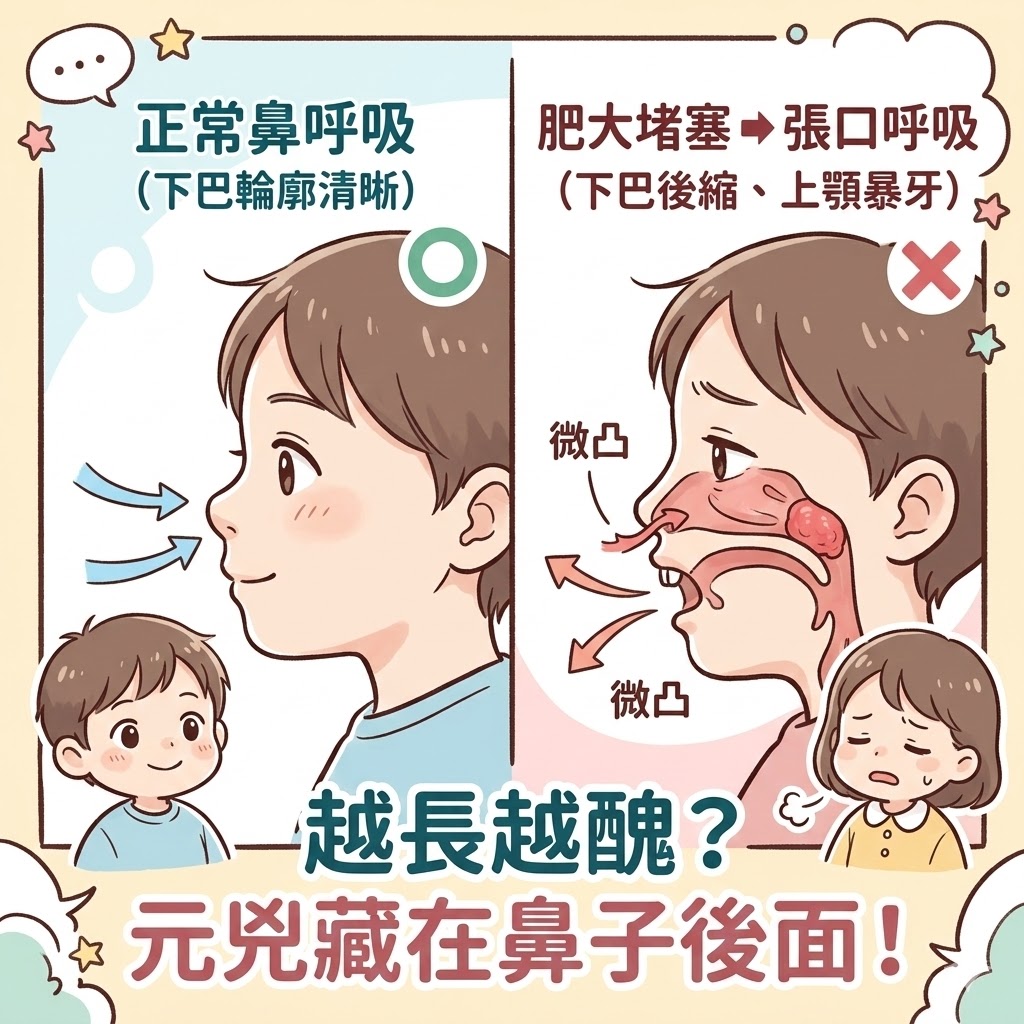腺樣體肥大診斷_兒童張口呼吸與牙齒暴出特徵