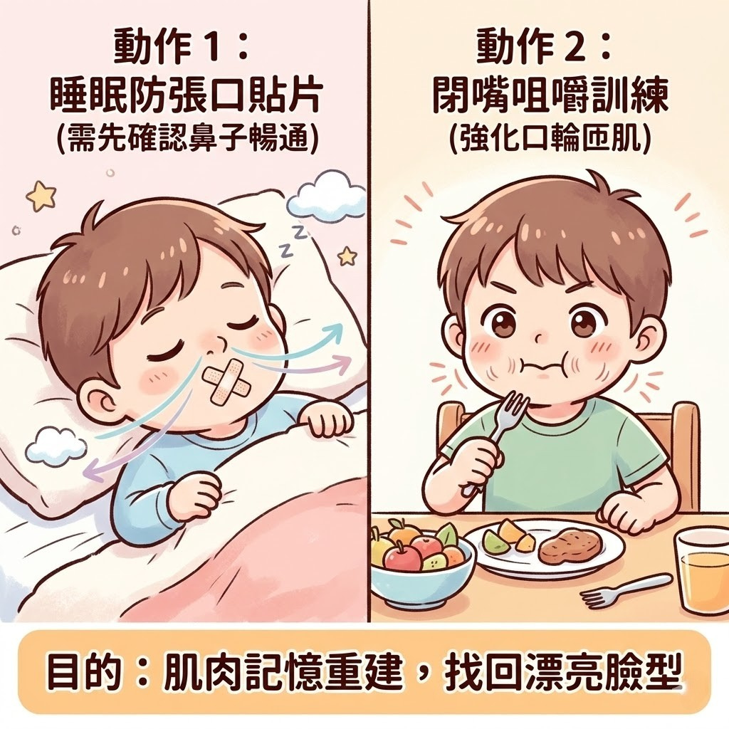 張口呼吸居家訓練_口貼膠帶與閉嘴咀嚼法